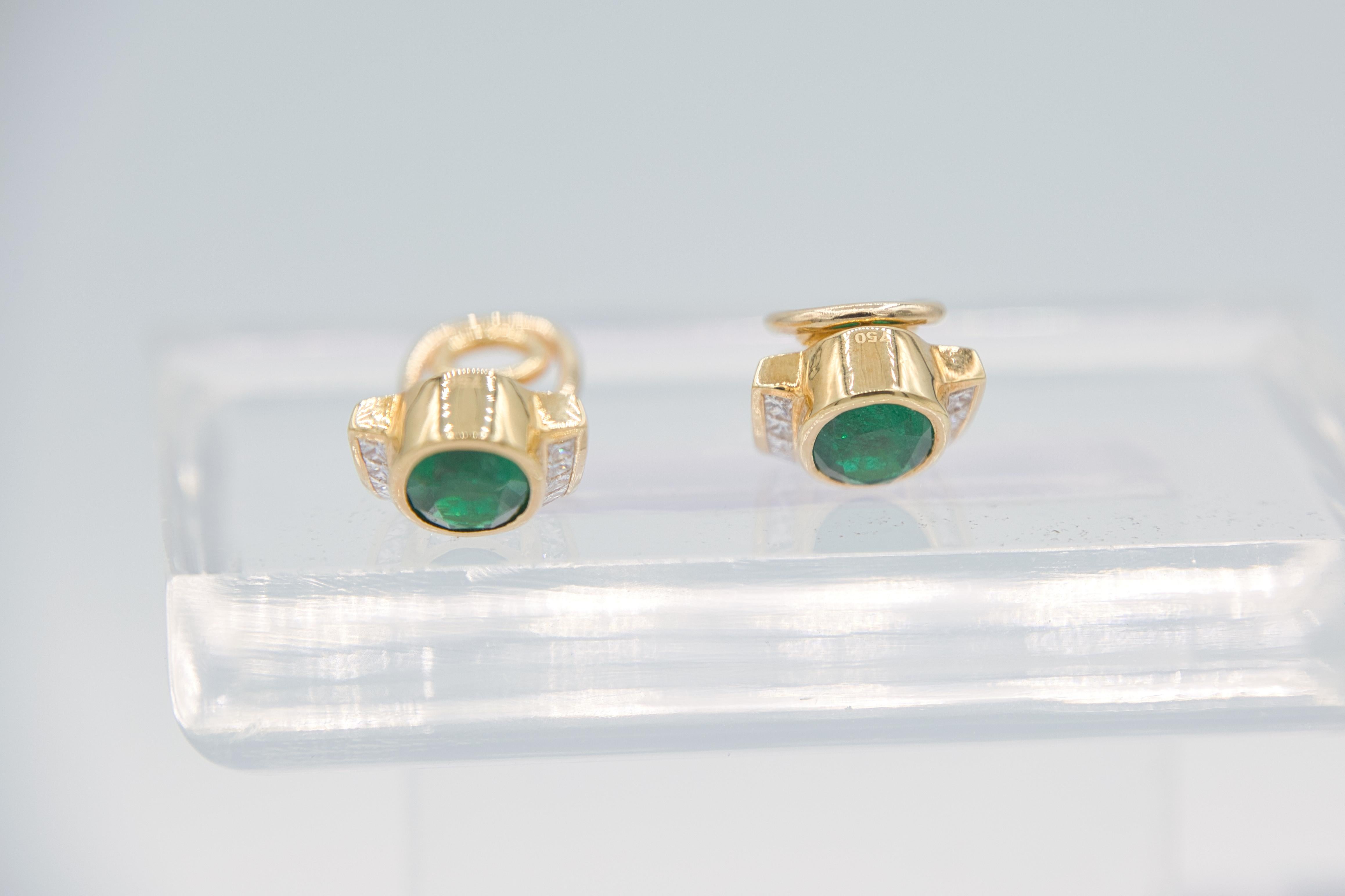 Orecchini con diamante smeraldo in vendita 1