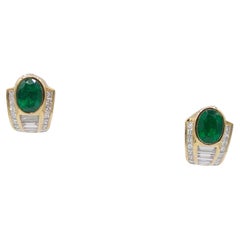 Emerald diamond earrings