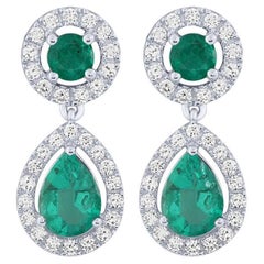 Emerald diamond earrings
