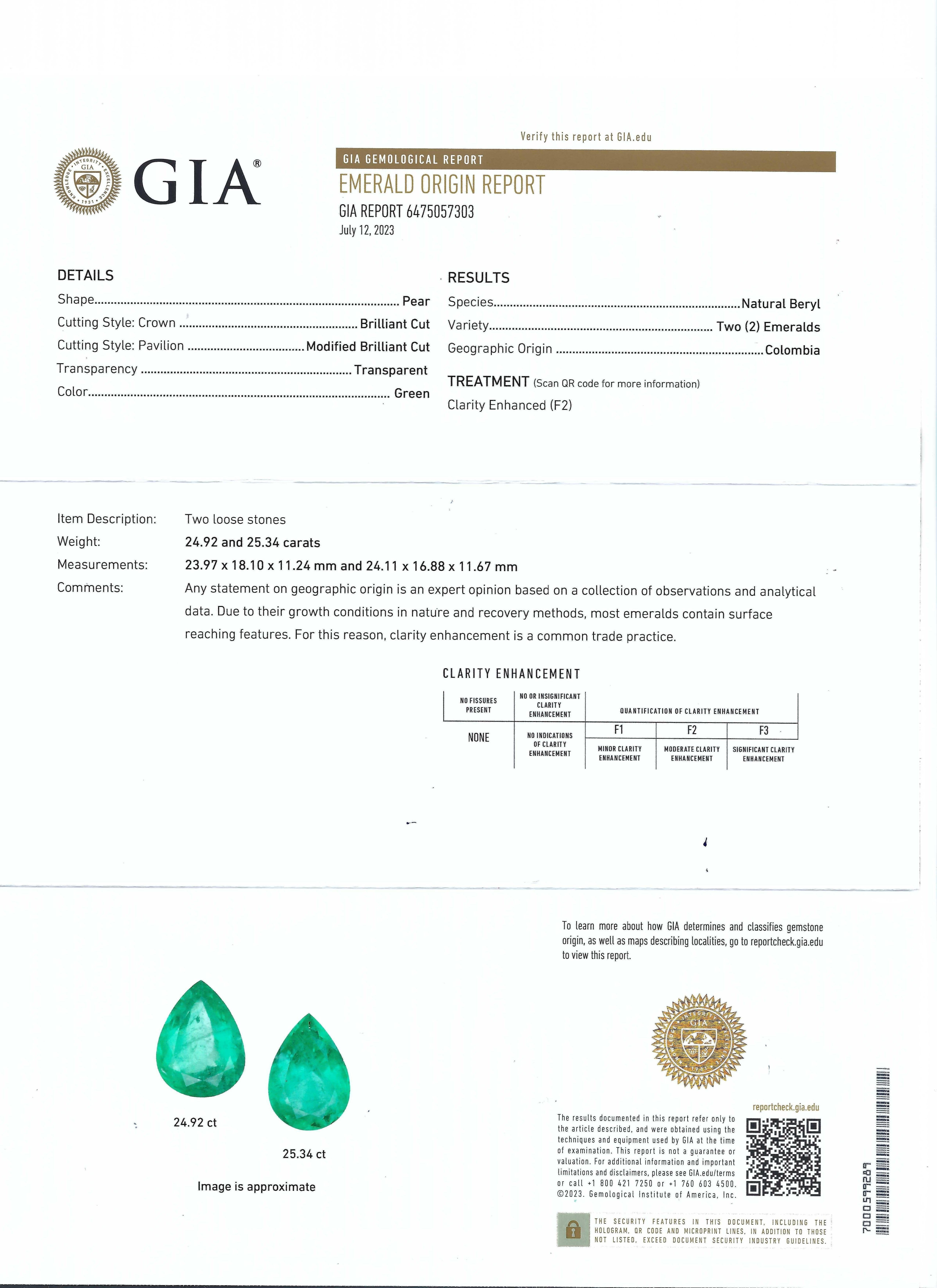 GIA Certified Colombian Emerald with Diamond Earrings set in Platinum 950 For Sale 8