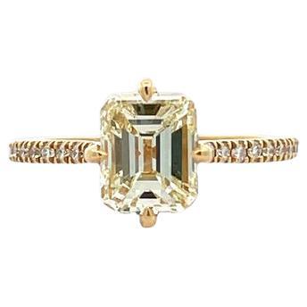 Emerald Diamond Engagement Ring 2.00ct D.81ct 18k YG
