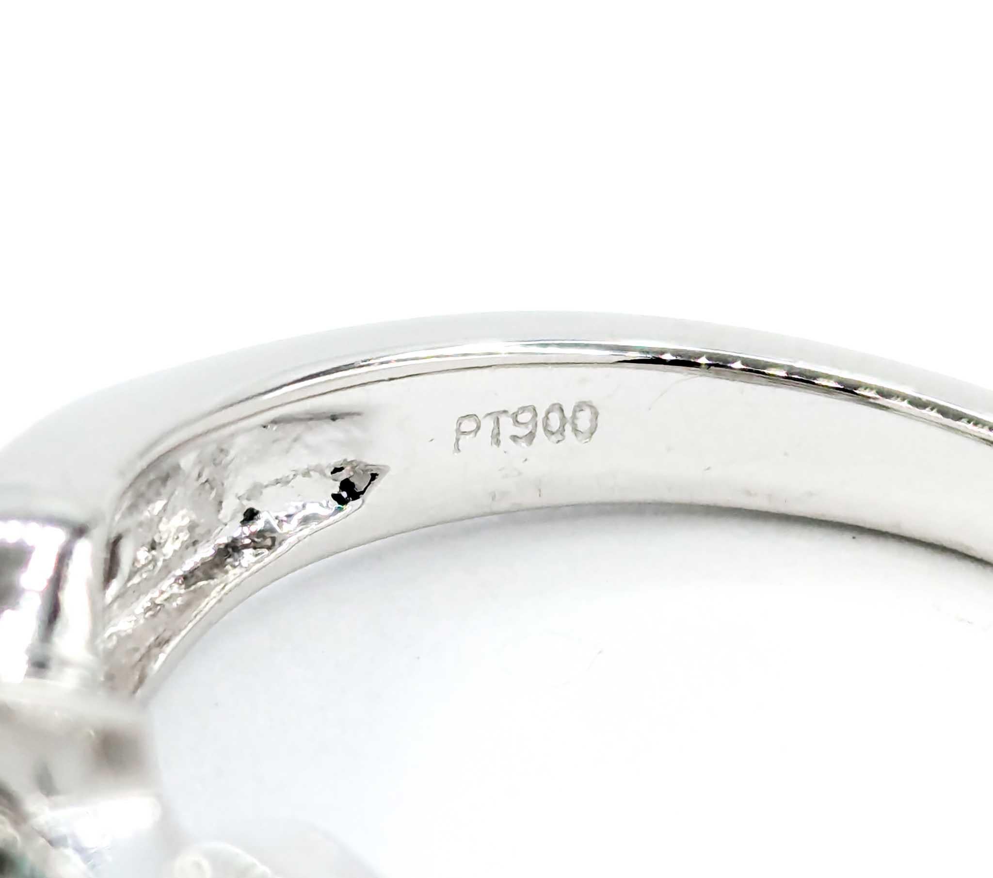 Smaragd & Diamant Verlobungsring in Platin im Angebot 4