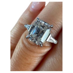 Smaragd-Diamant-Verlobungsring Platin 2ct GIA zertifiziert
