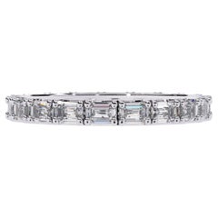 Emerald Diamond Eternity Band, 10 pts VS2 FG East West Emerald Diamond Ring, 14K