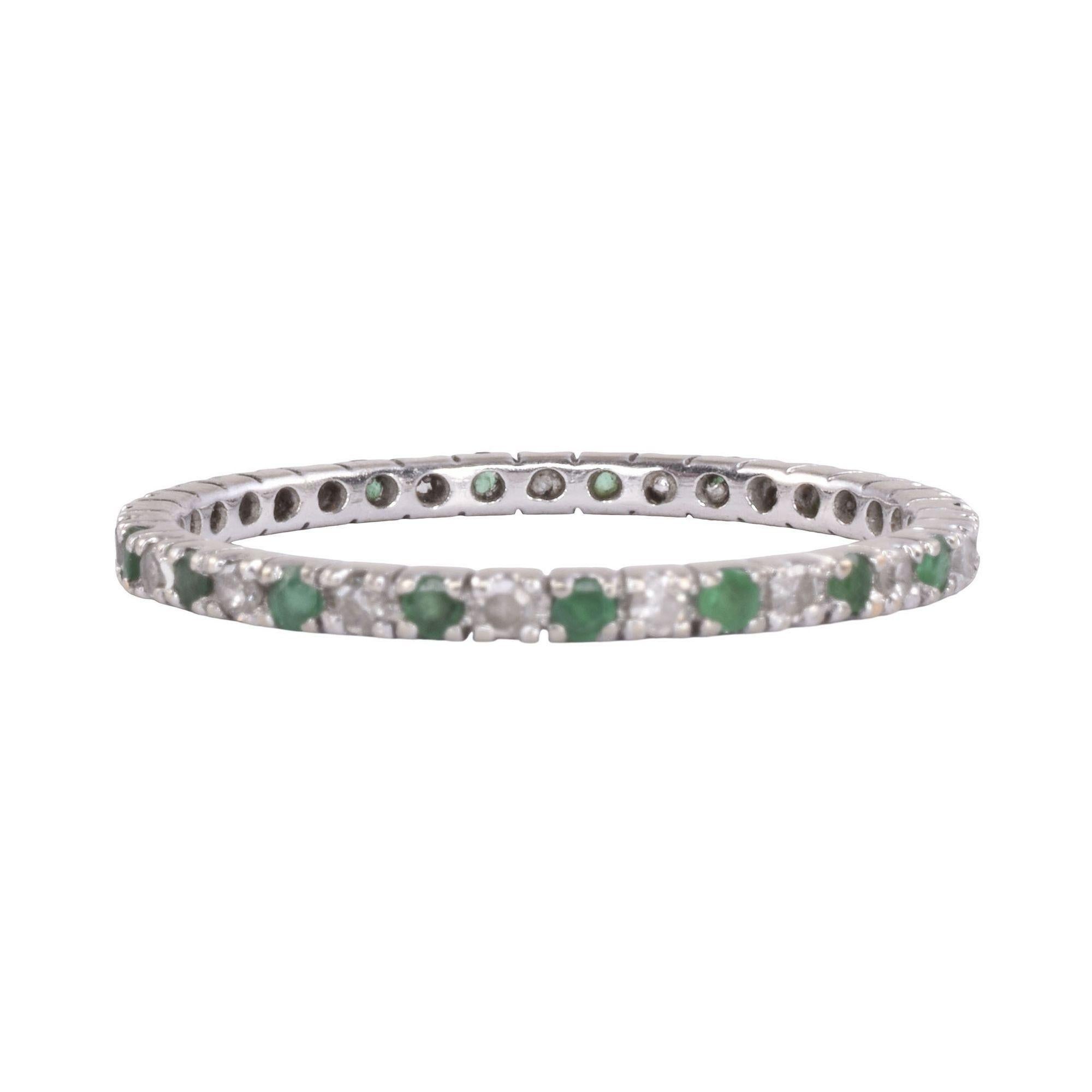Bracelet d'éternité émeraude et diamant Bon état - En vente à Solvang, CA