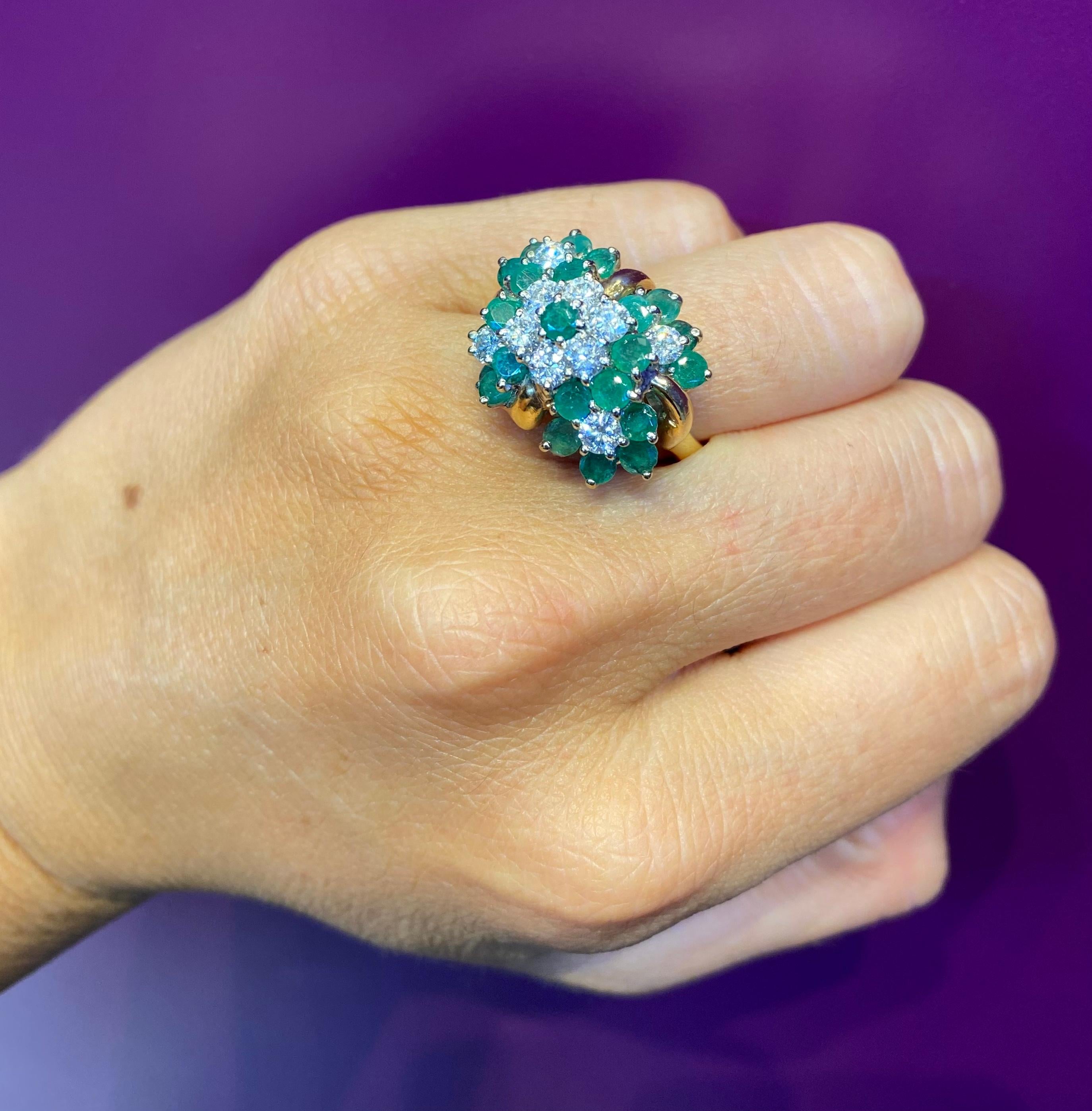 emerald flower ring