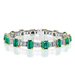 Emerald & Diamond GIA Bracelet, 24.15 Carats