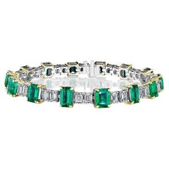 Emerald & Diamond GIA Bracelet, 24.15 Carats