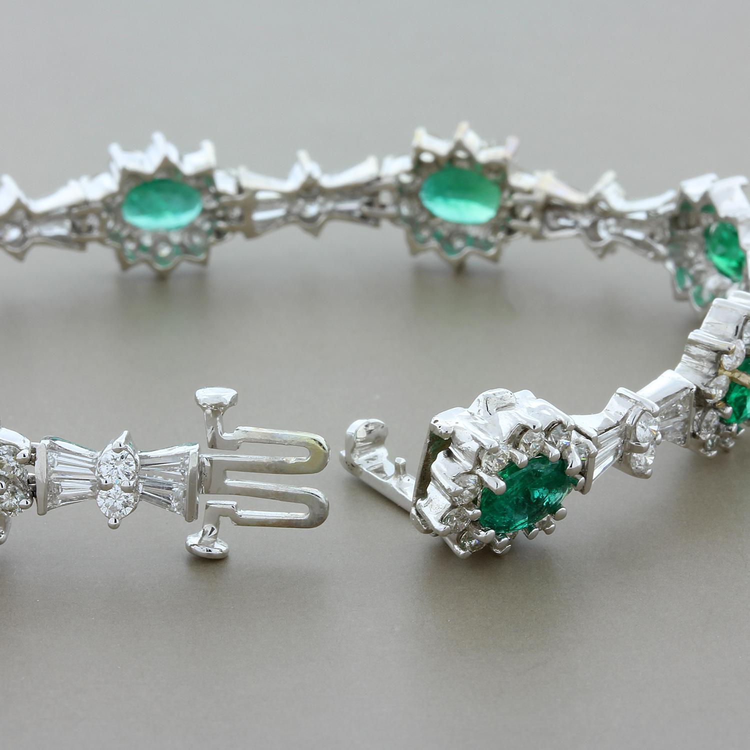 Women's Emerald Diamond Gold Bracelet