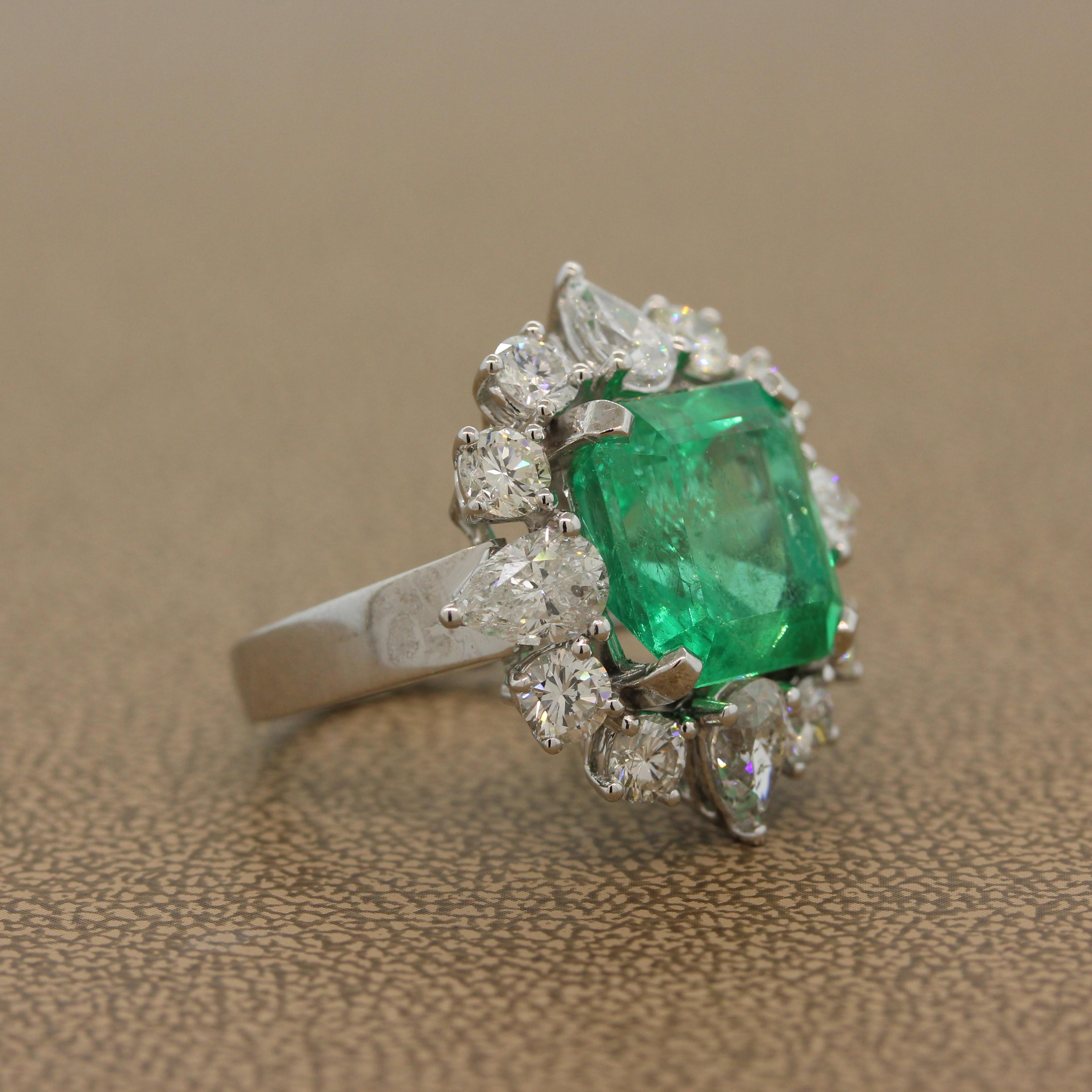 Emerald Diamond Gold Cocktail Ring For Sale at 1stDibs | emerald ...