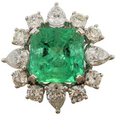 Emerald Diamond Gold Cocktail Ring