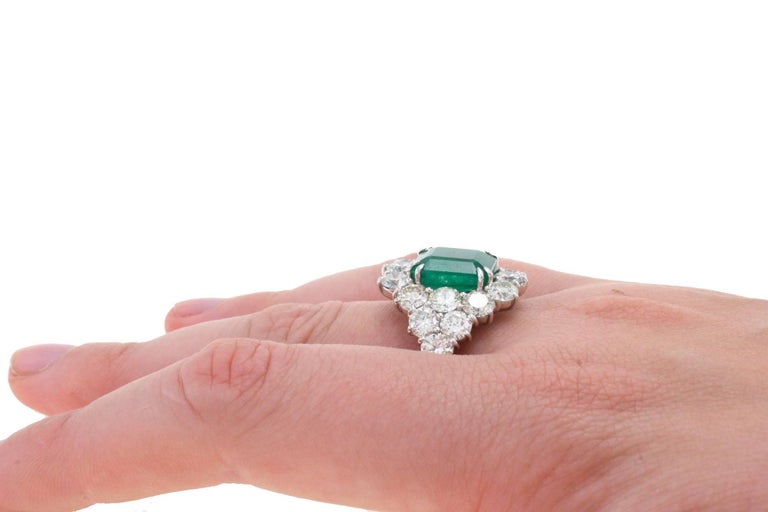 Emerald Diamond Gold Oz Ring For Sale at 1stDibs