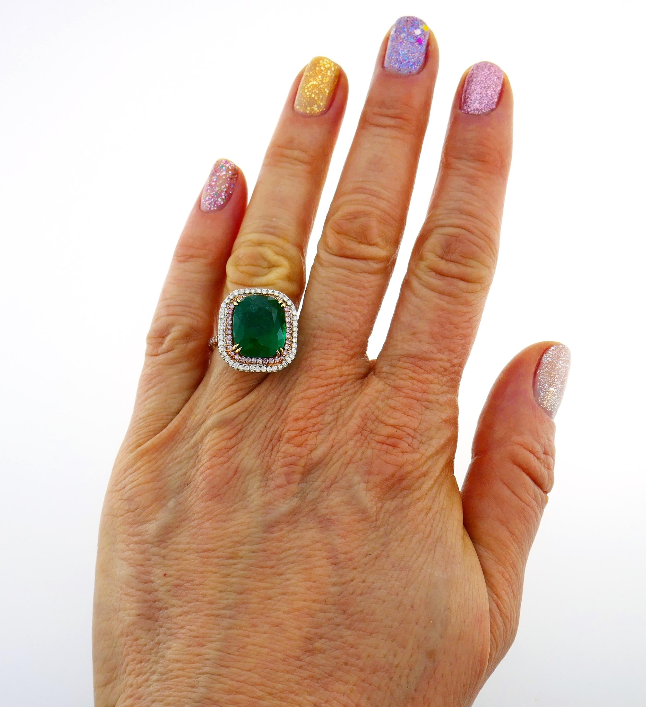Emerald Diamond Gold Ring  2