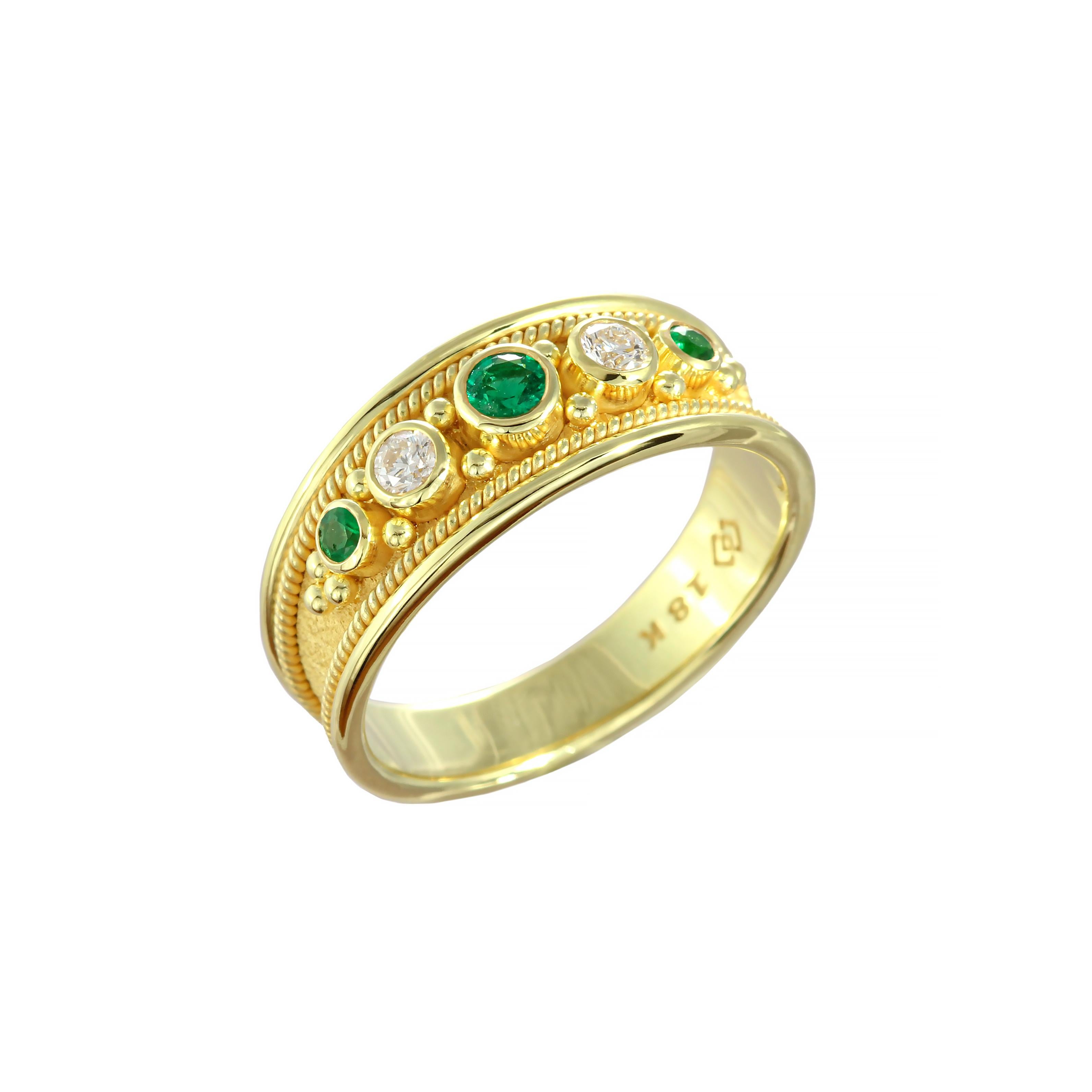 Emerald Diamond Gold Ring For Sale 1