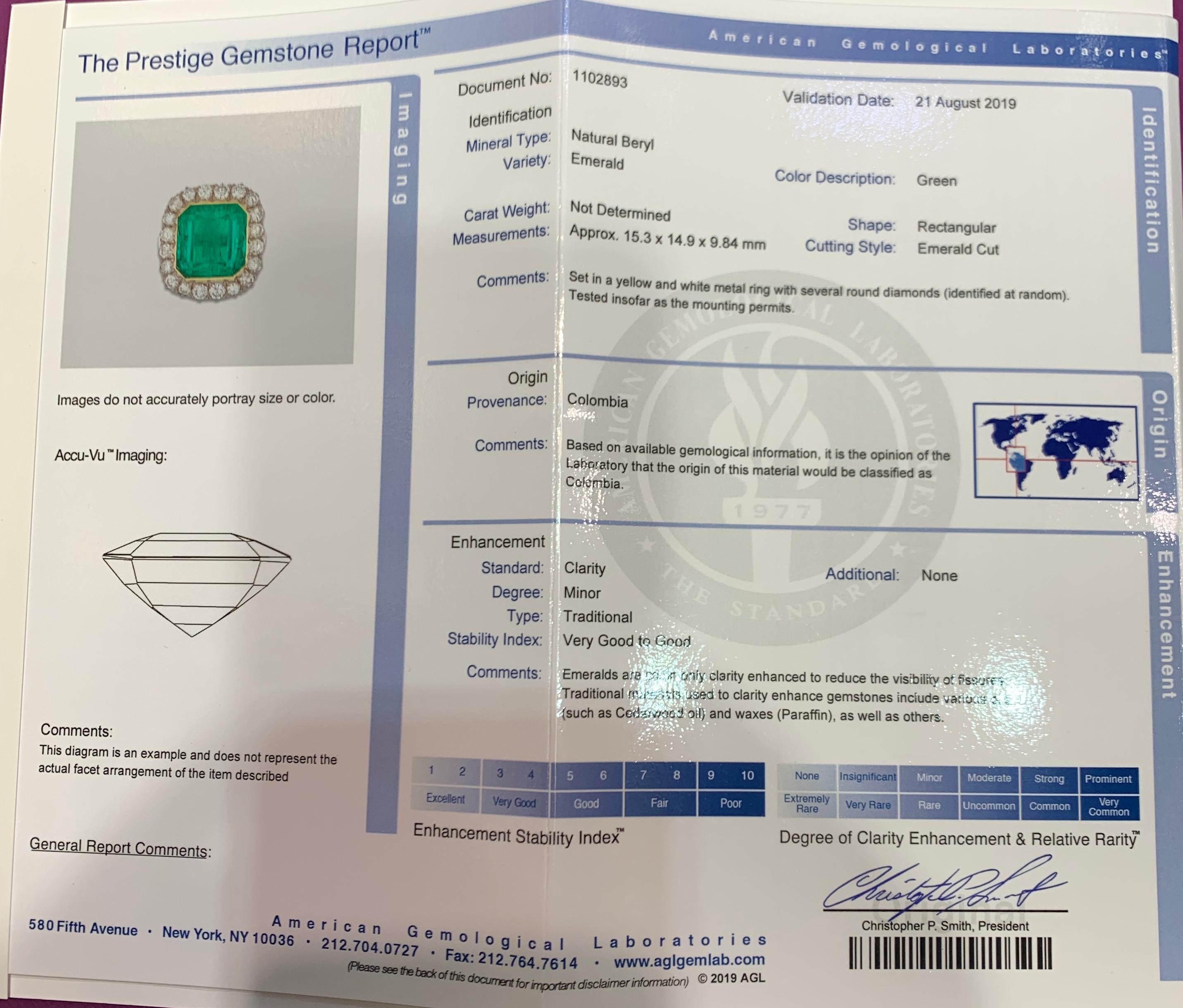 Smaragd- und Diamant-Goldring im Angebot 2