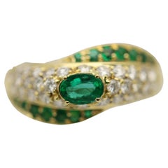 Smaragd-Diamant-Goldring