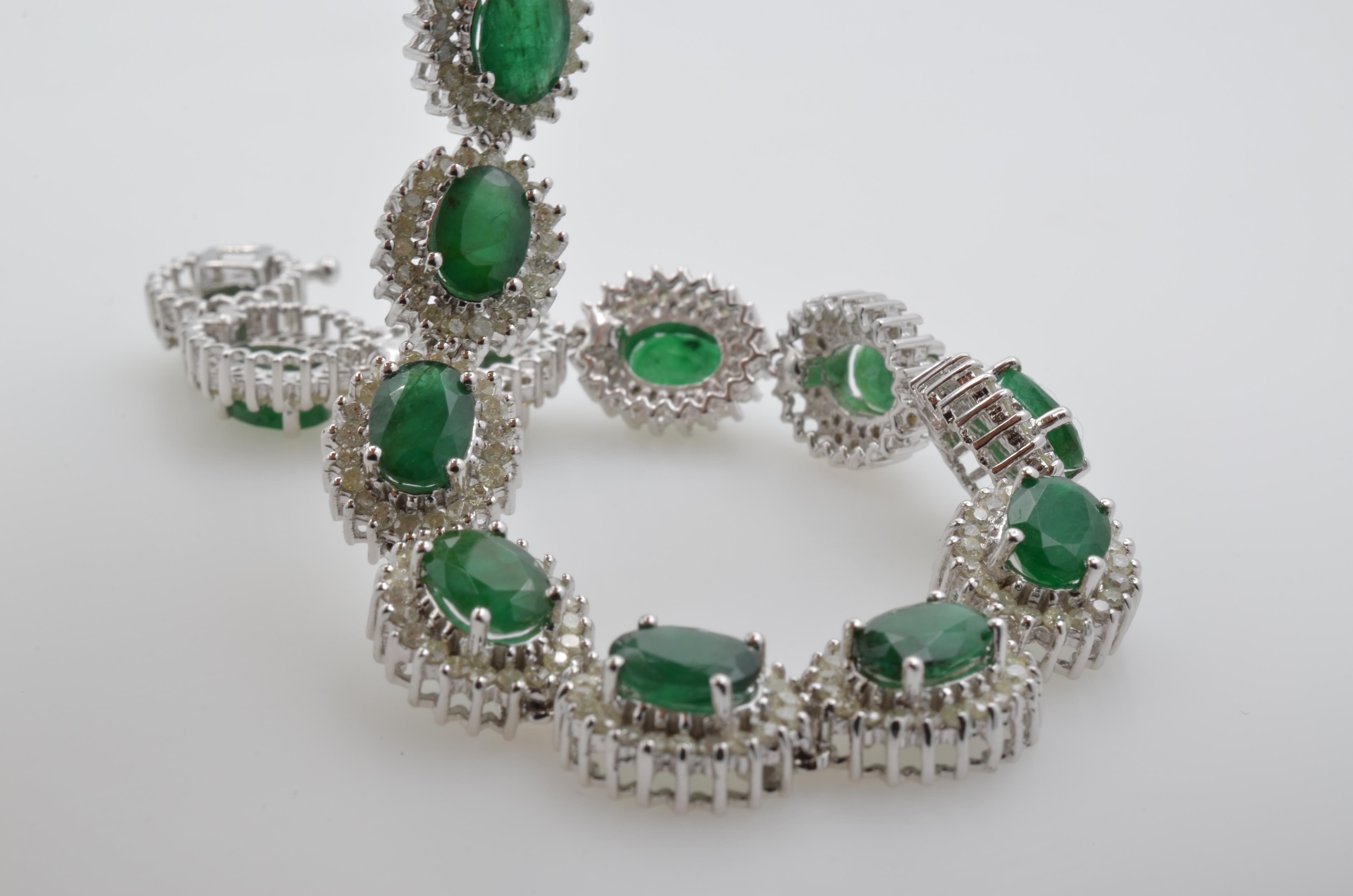 Emerald Diamond Lady Bracelet White Gold For Sale 5