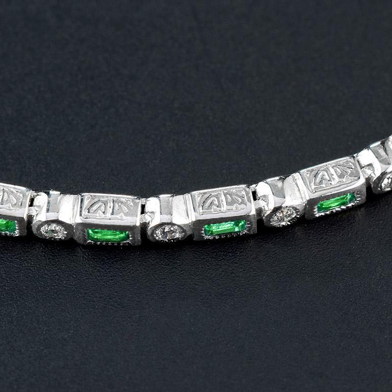 emerald baguette bracelet