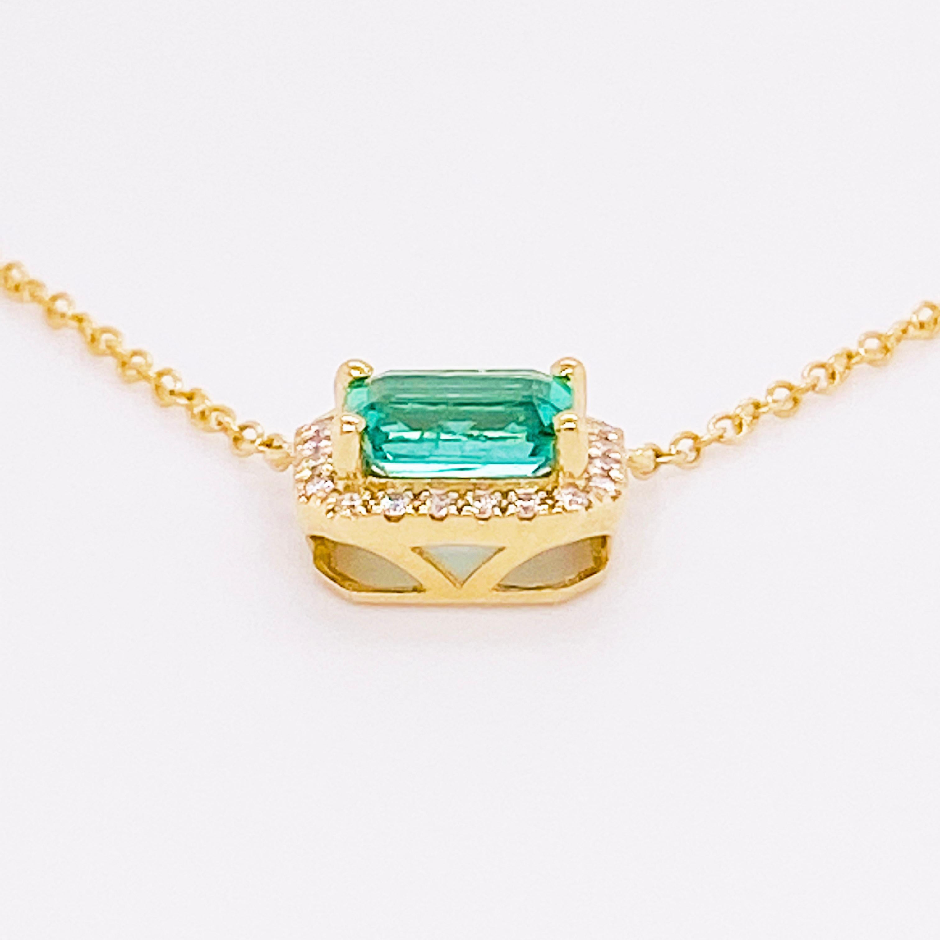 emerald cut emerald necklace