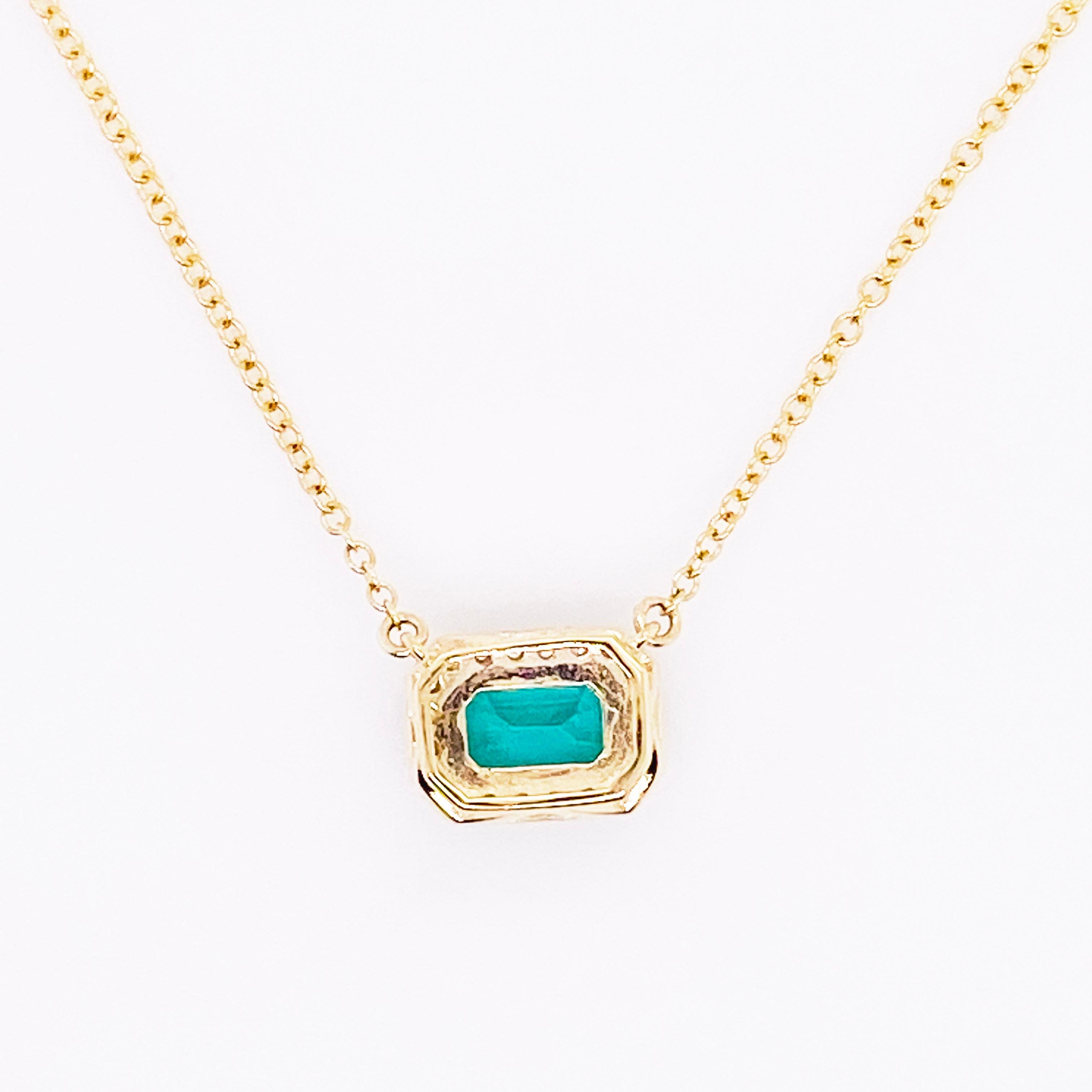 emerald and diamond pendant necklace