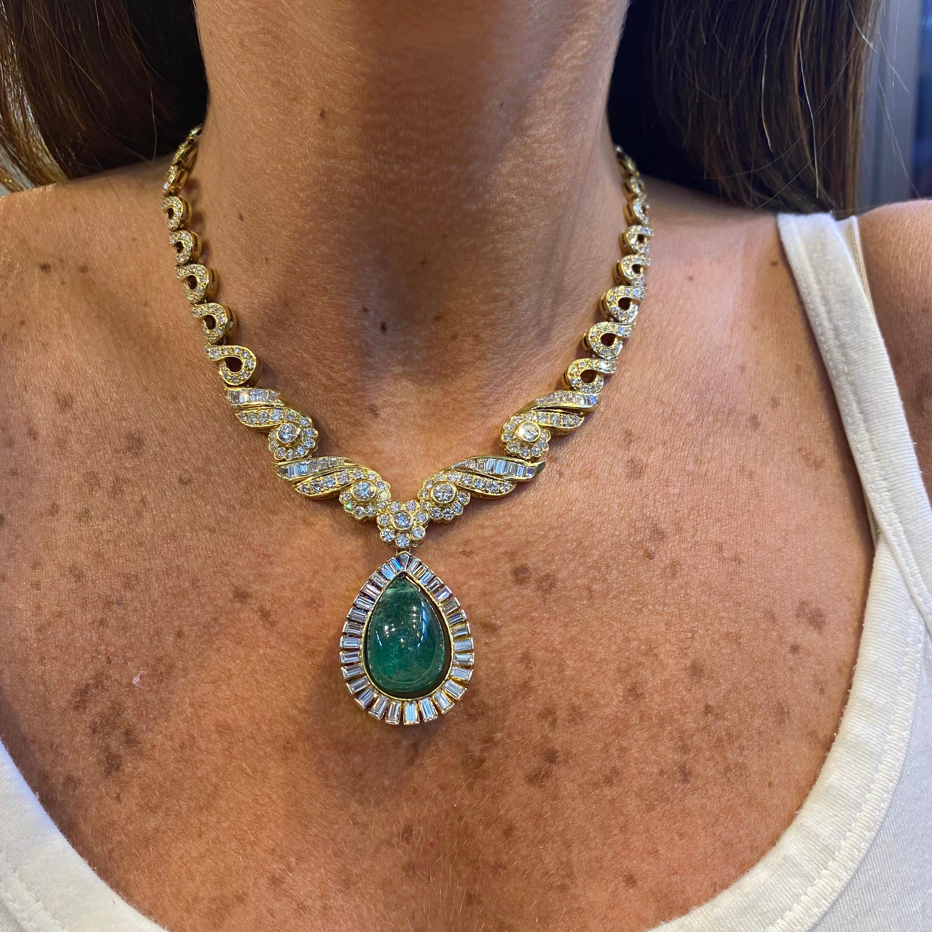 emerald diamond necklace tanishq