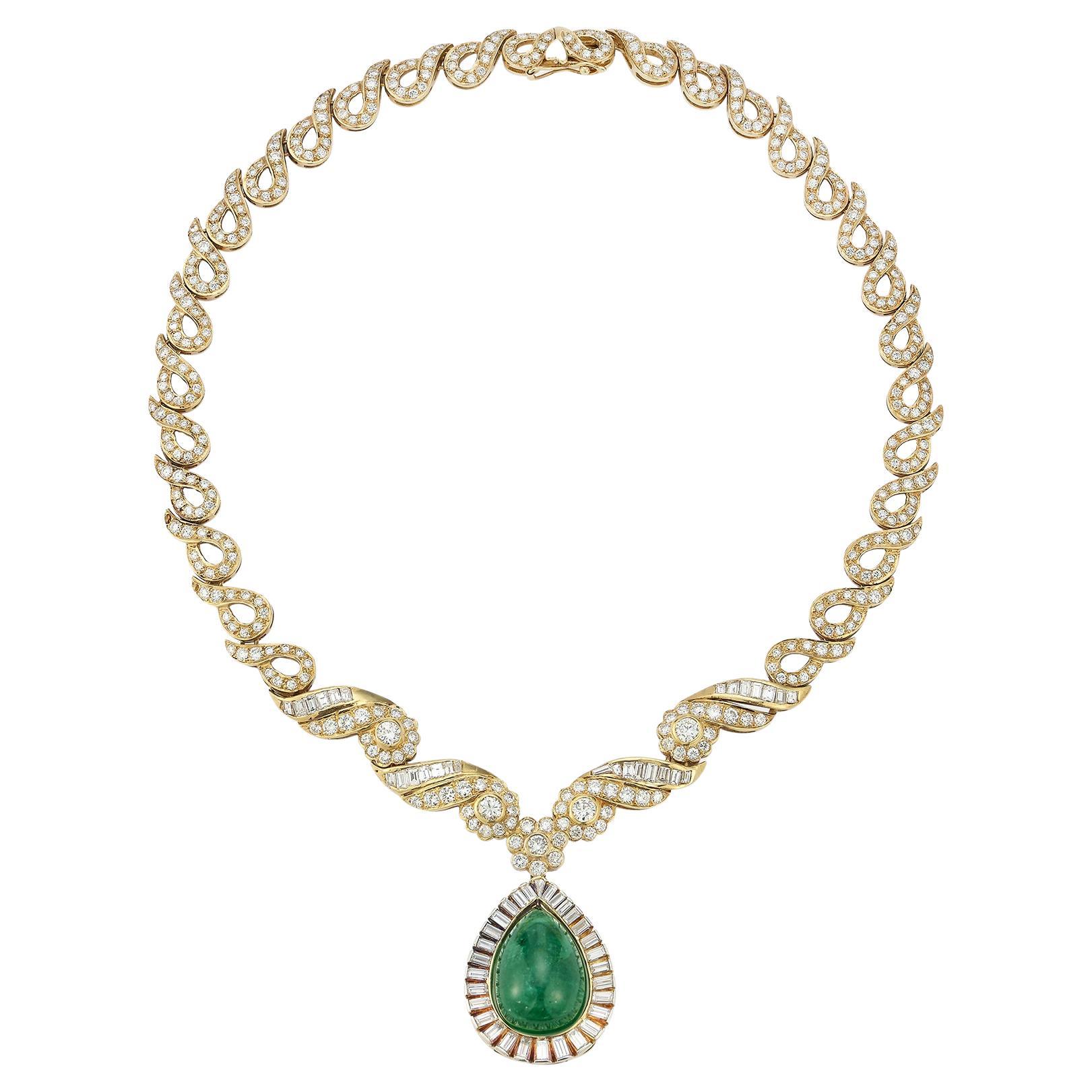 Emerald & Diamond Necklace 