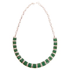 Emerald & Diamond  Necklace in 14kt Gold
