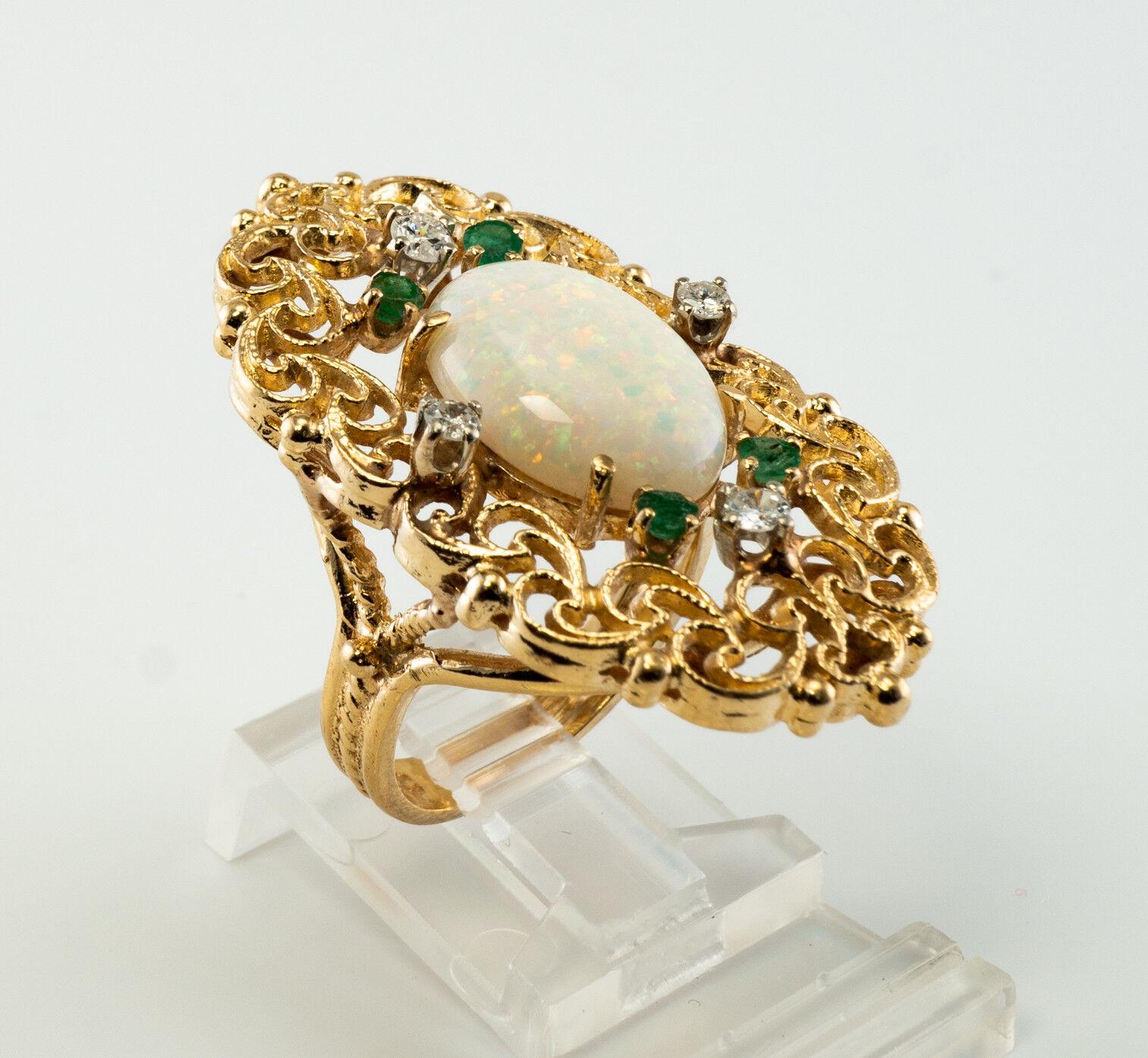 opal 14k gold ring
