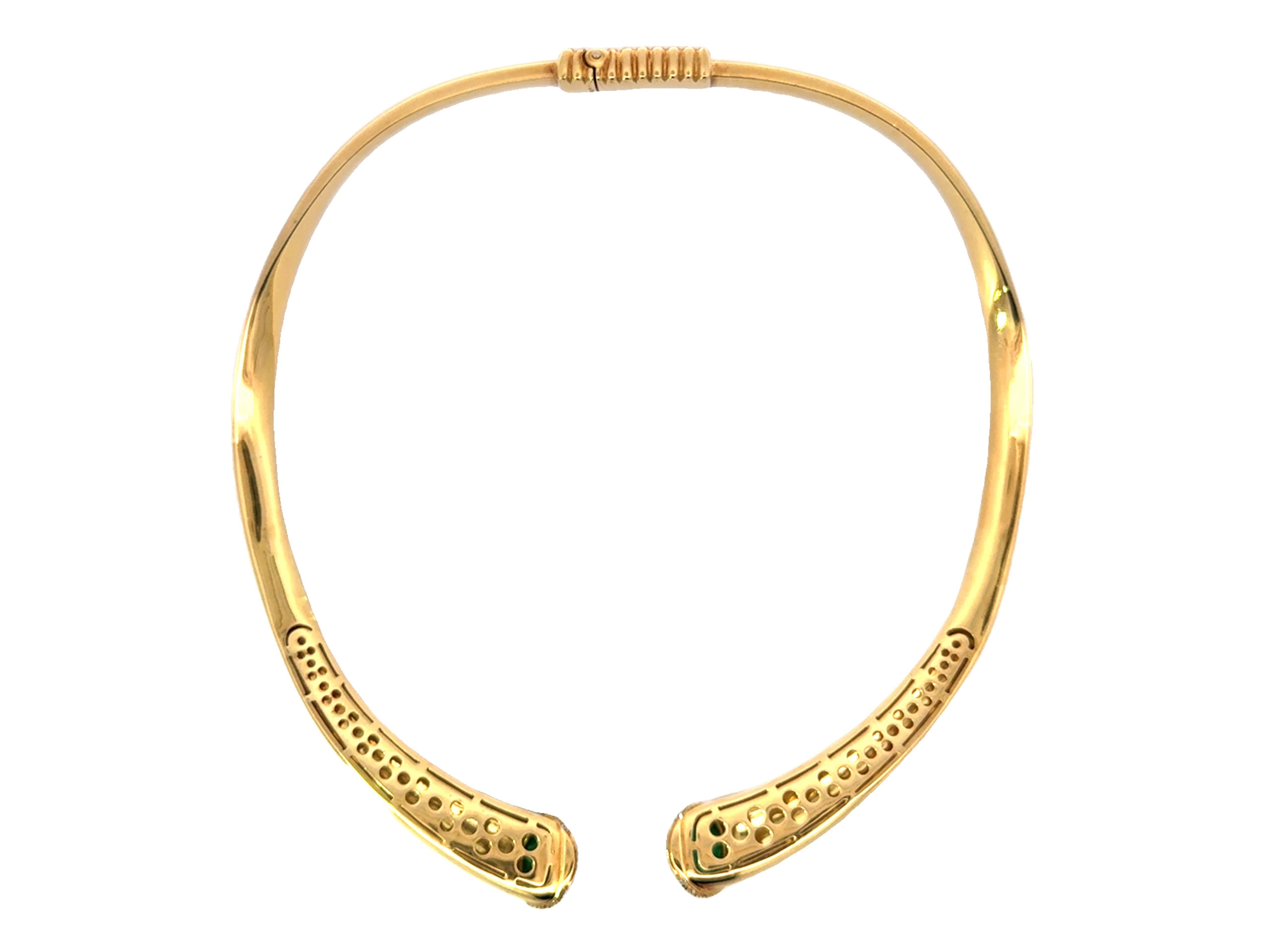 Collana aperta con diamante smeraldo in oro giallo 18k Italia in vendita 4