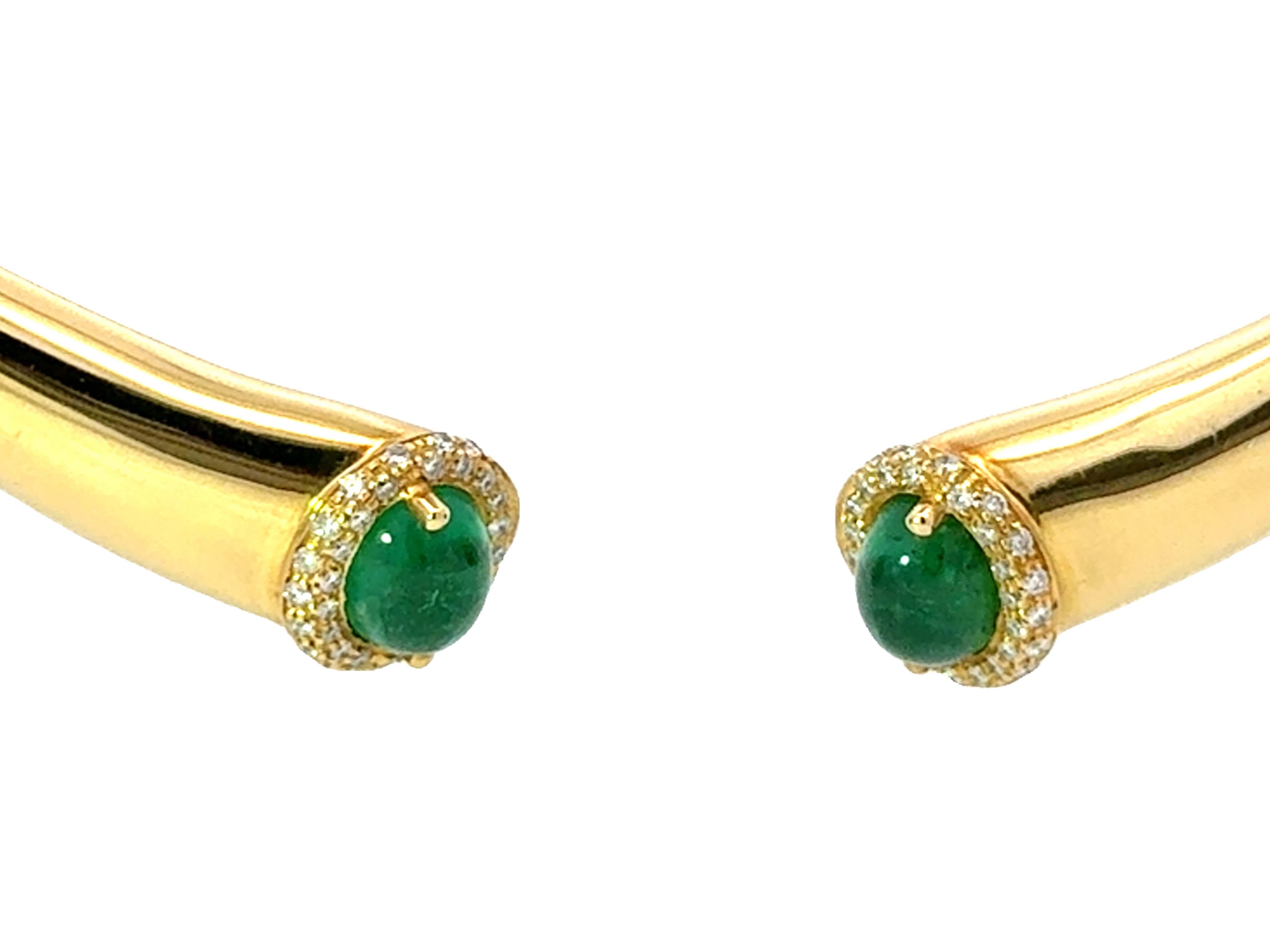 Collana aperta con diamante smeraldo in oro giallo 18k Italia In condizioni ottime in vendita a Honolulu, HI