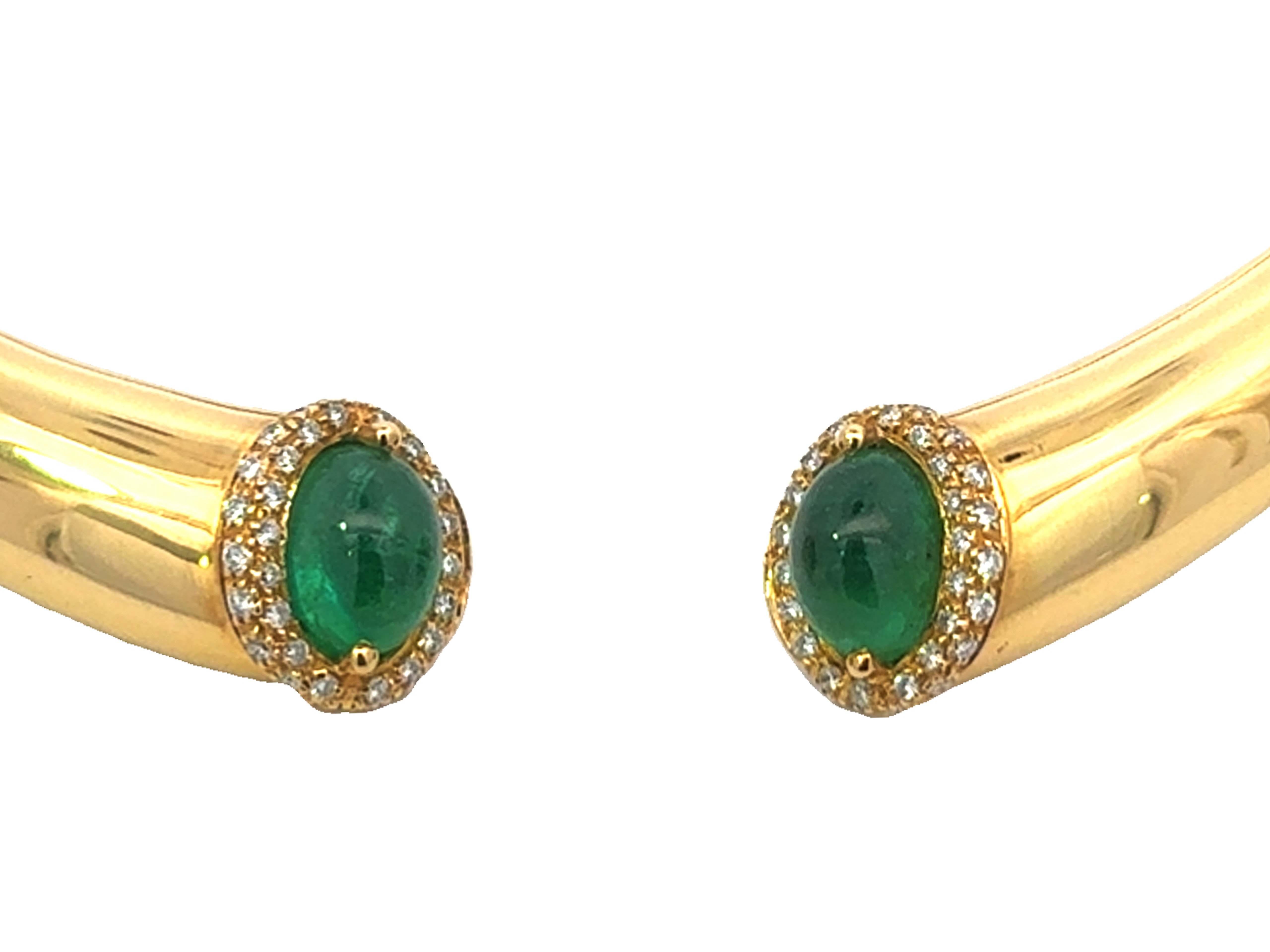 Collana aperta con diamante smeraldo in oro giallo 18k Italia in vendita 1