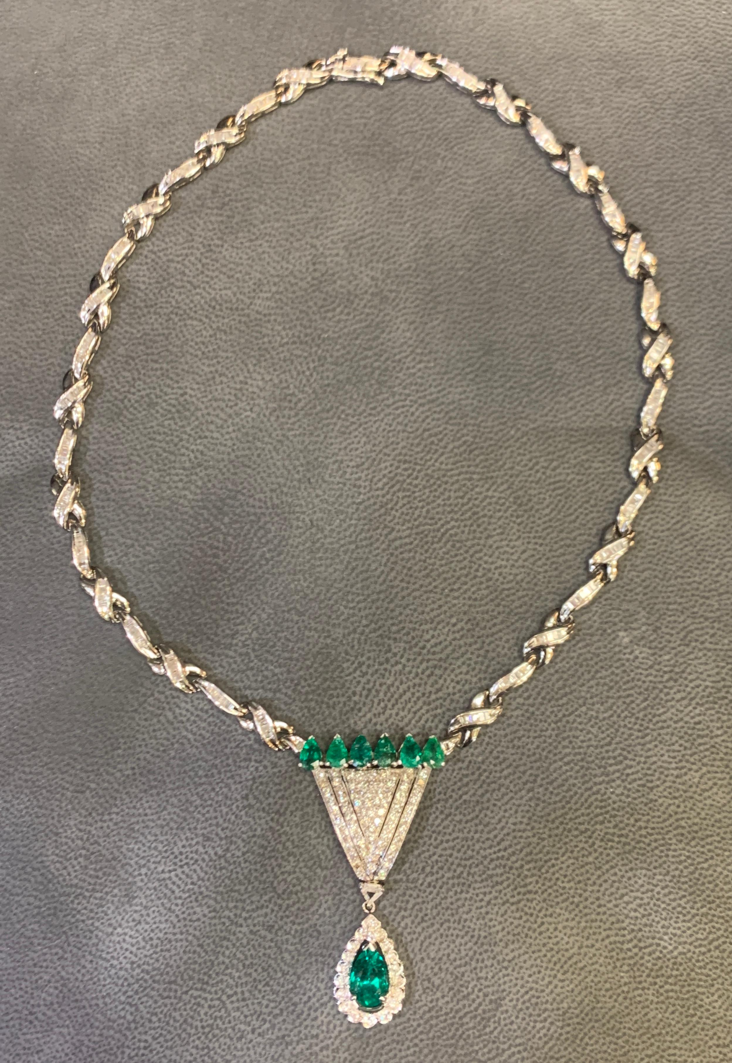 Collana con smeraldo e diamante in vendita 5