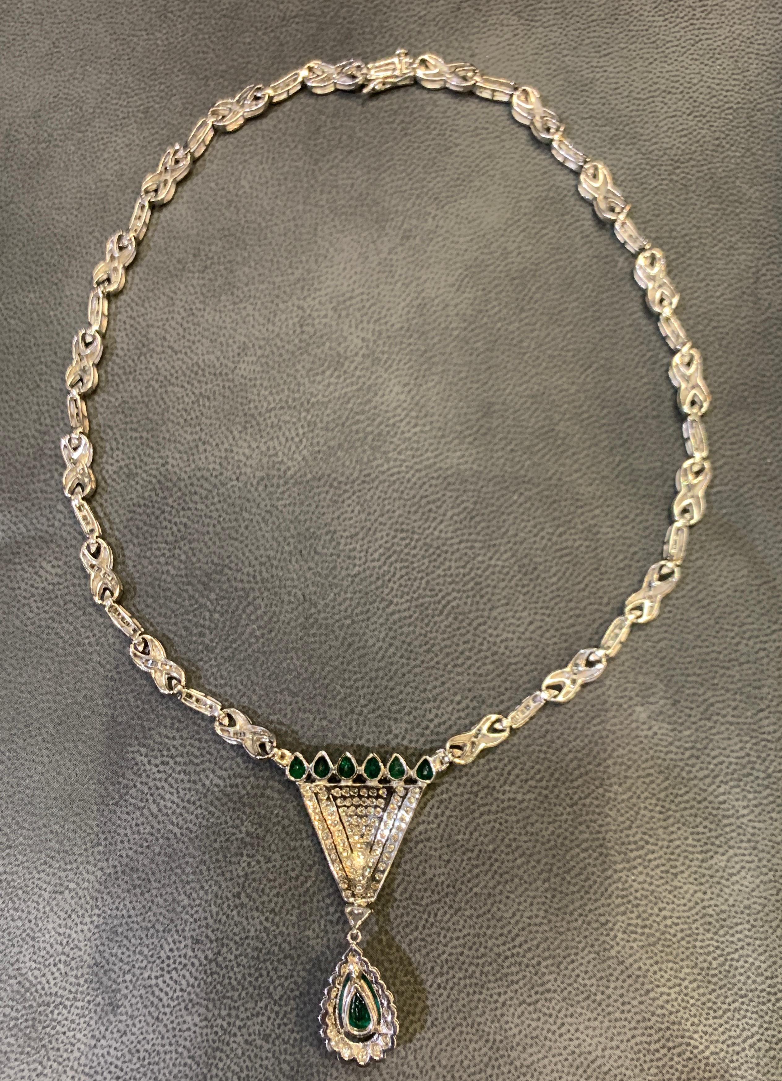 Collana con smeraldo e diamante in vendita 6