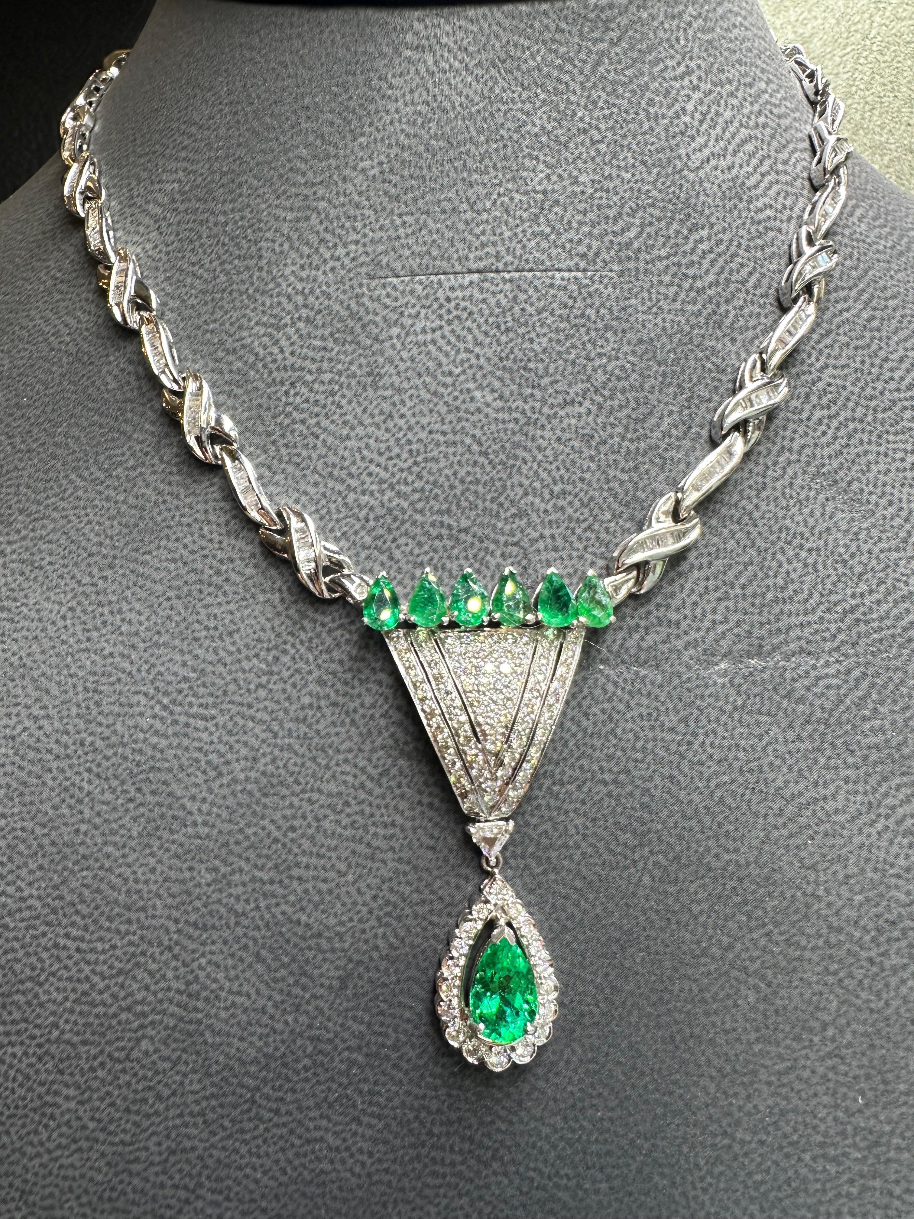 Collana con smeraldo e diamante in vendita 7