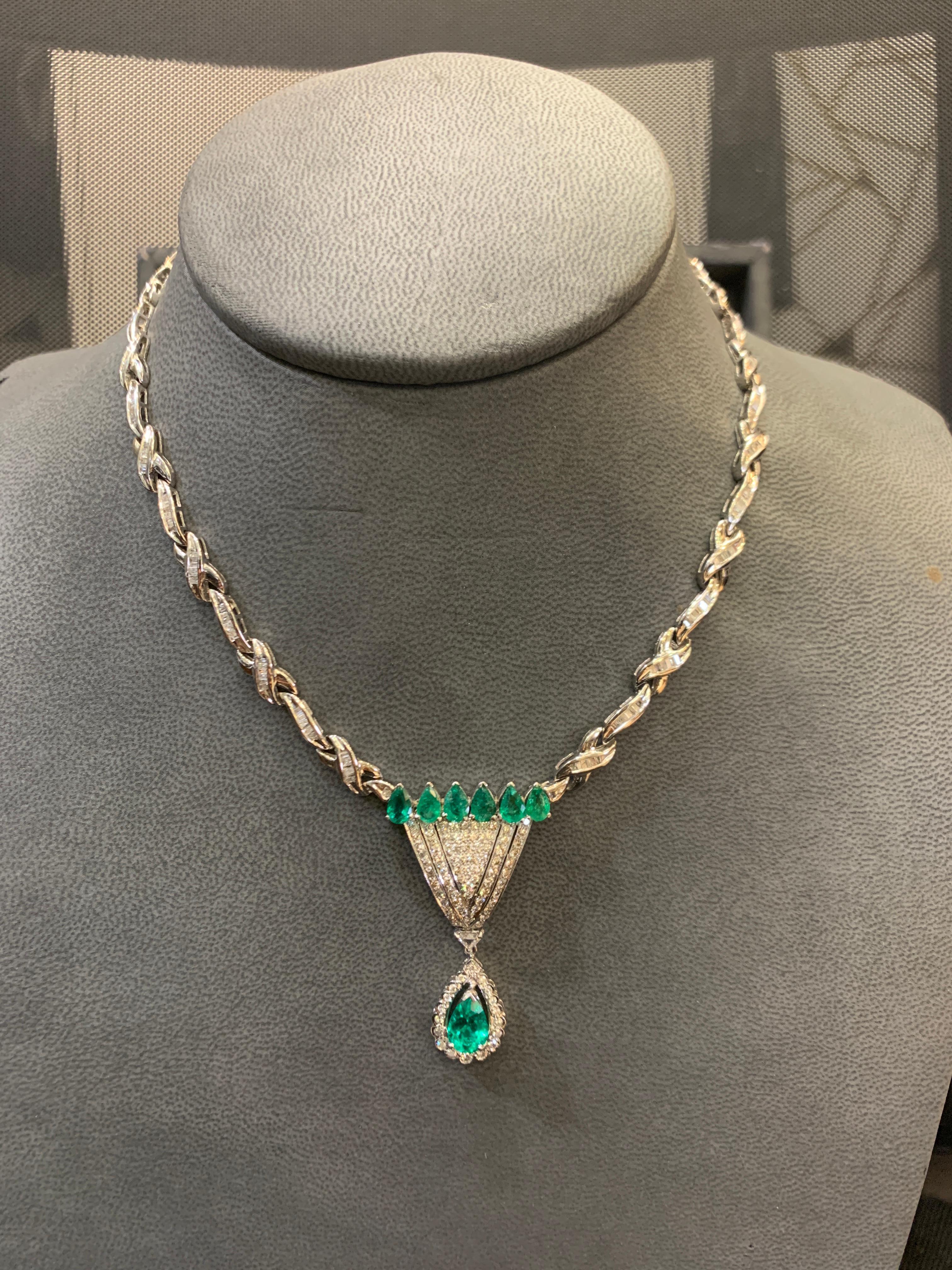 Collana con smeraldo e diamante in vendita 4