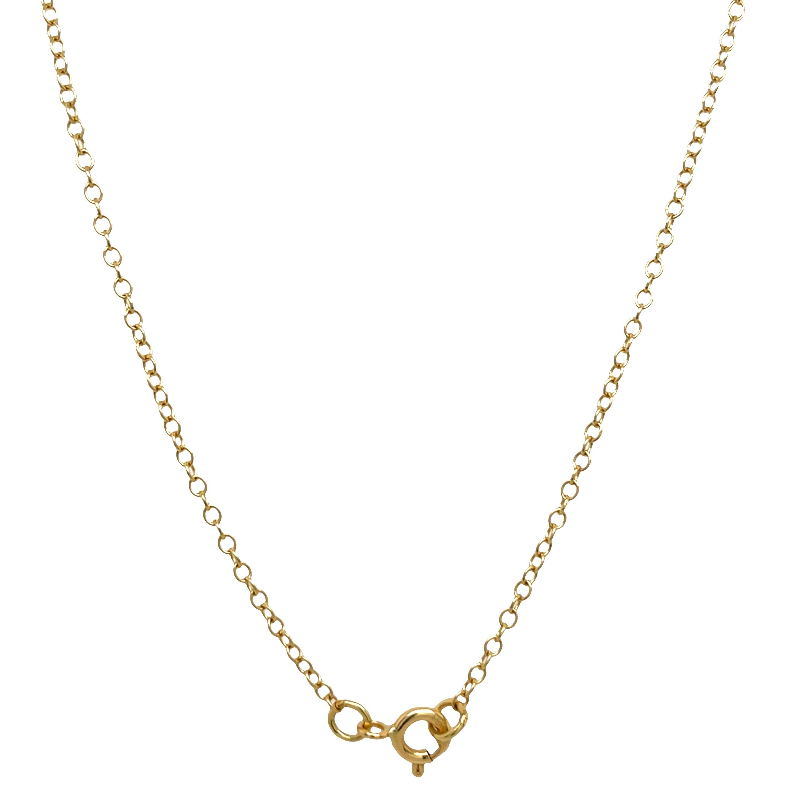 Ciondolo con smeraldo e diamante incastonato in oro giallo 18ct in vendita 2