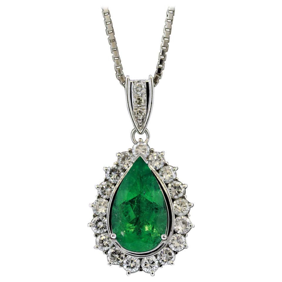 Emerald and Diamondspendent, 18 Karat Gold For Sale (Free Shipping) at ...