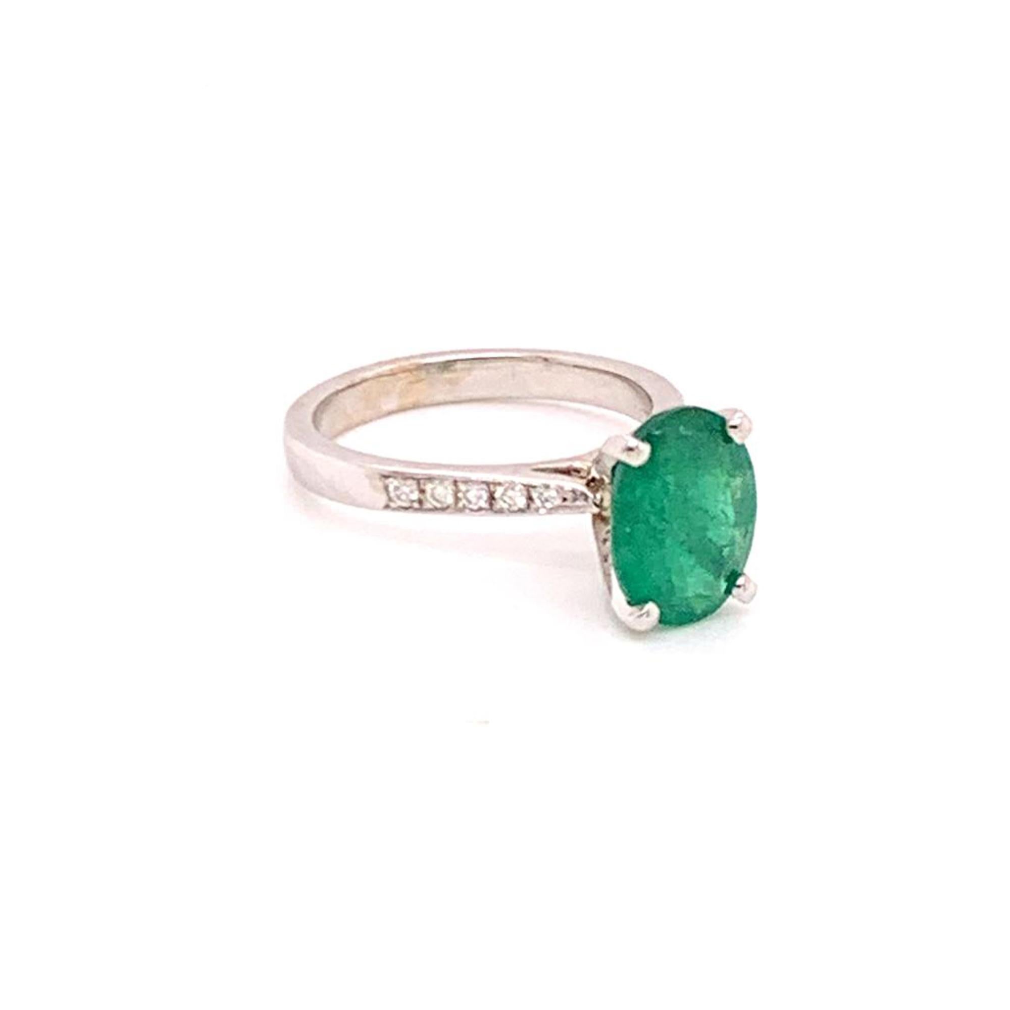 Smaragd-Diamant-Ring 14k Gold 1,83 TCW zertifiziert (Moderne) im Angebot