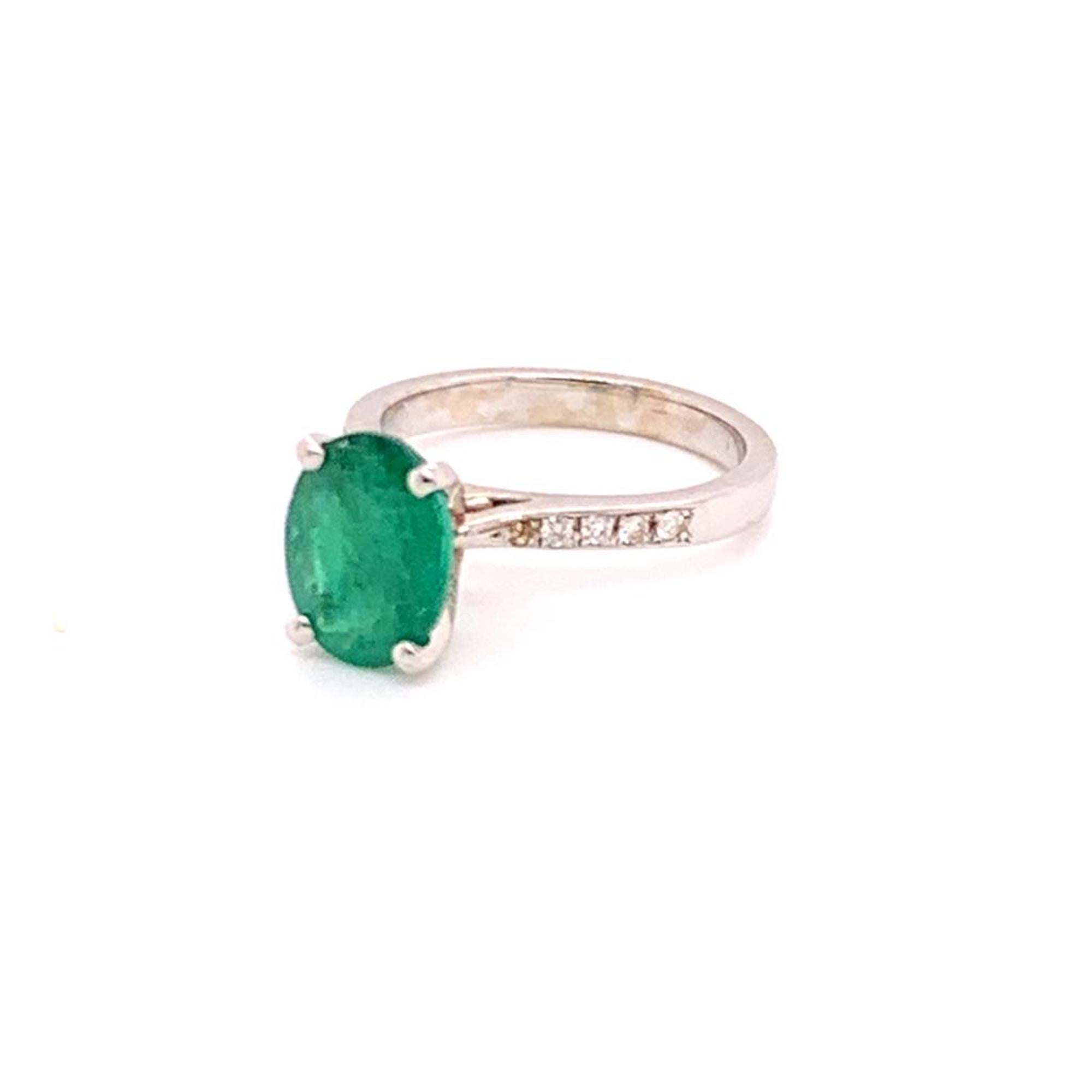 Smaragd-Diamant-Ring 14k Gold 1,83 TCW zertifiziert im Zustand „Neu“ im Angebot in Brooklyn, NY