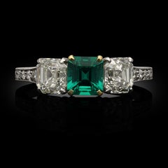 Emerald Diamond Ring 14K White Gold Pure Sophistication