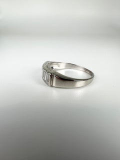 Anello con diamante smeraldo Anello con diamante 1,50ct in platino Anello con diamante baguette
