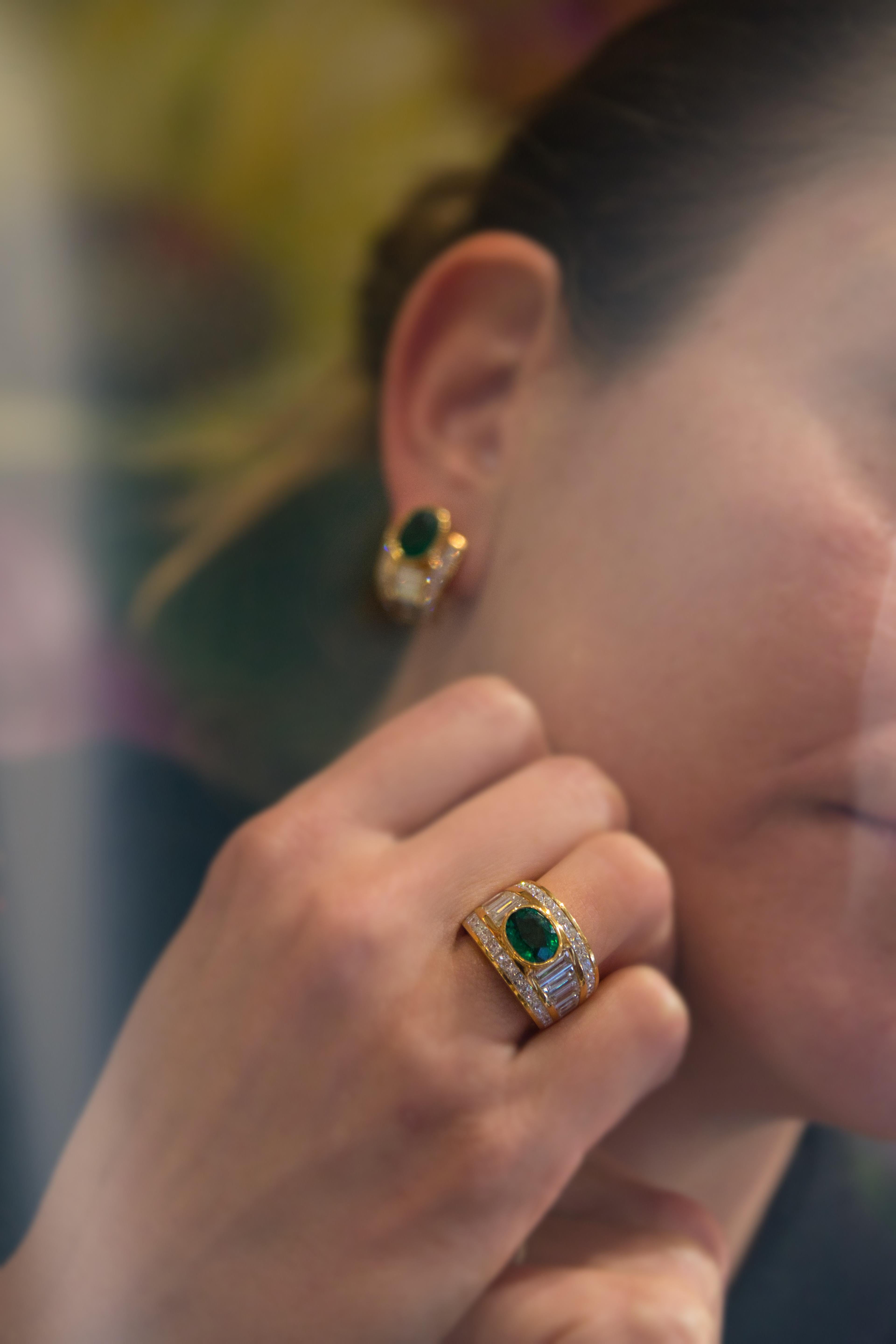 Diamante Sambia Emerald  anello in vendita 6