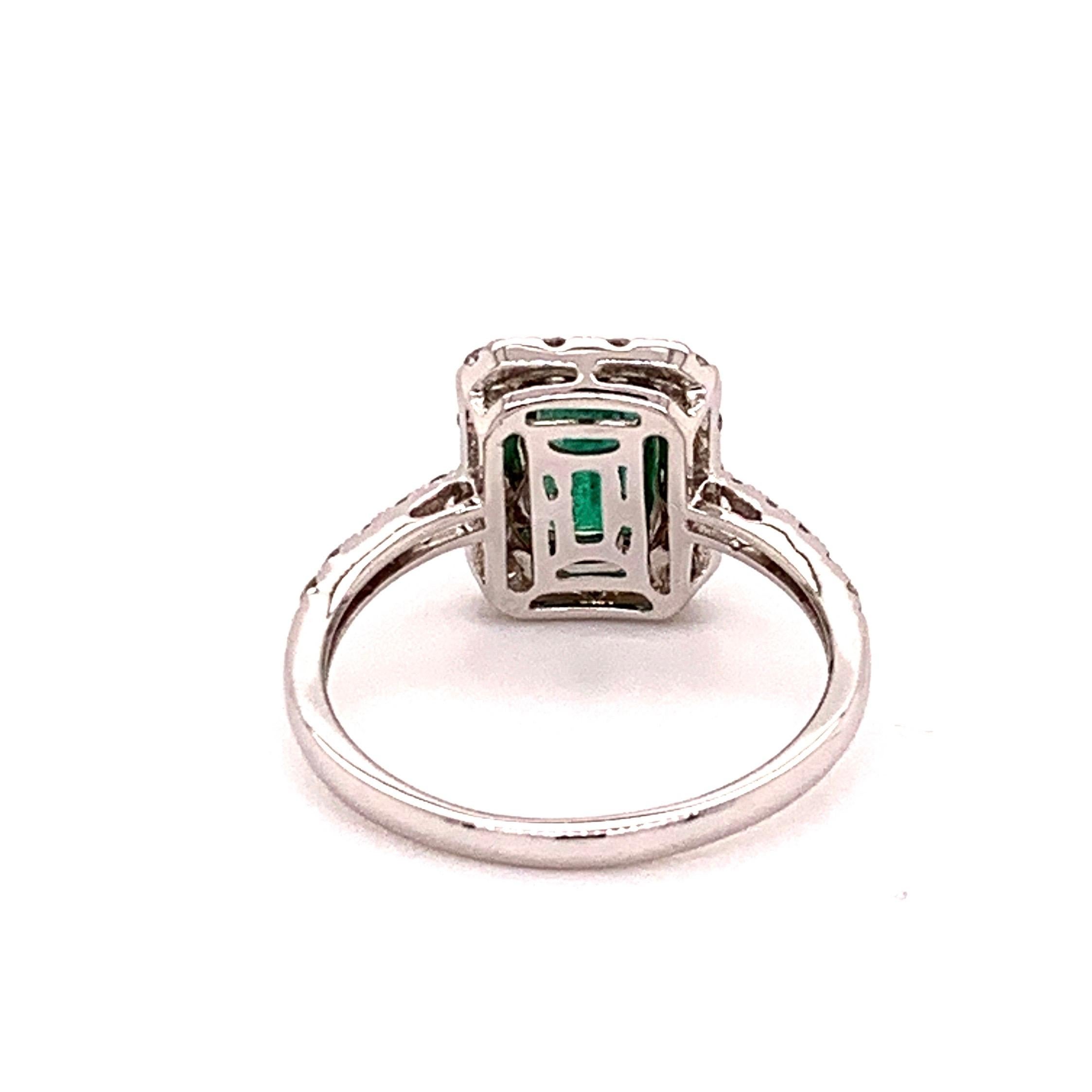 Contemporary Emerald Diamond Ring