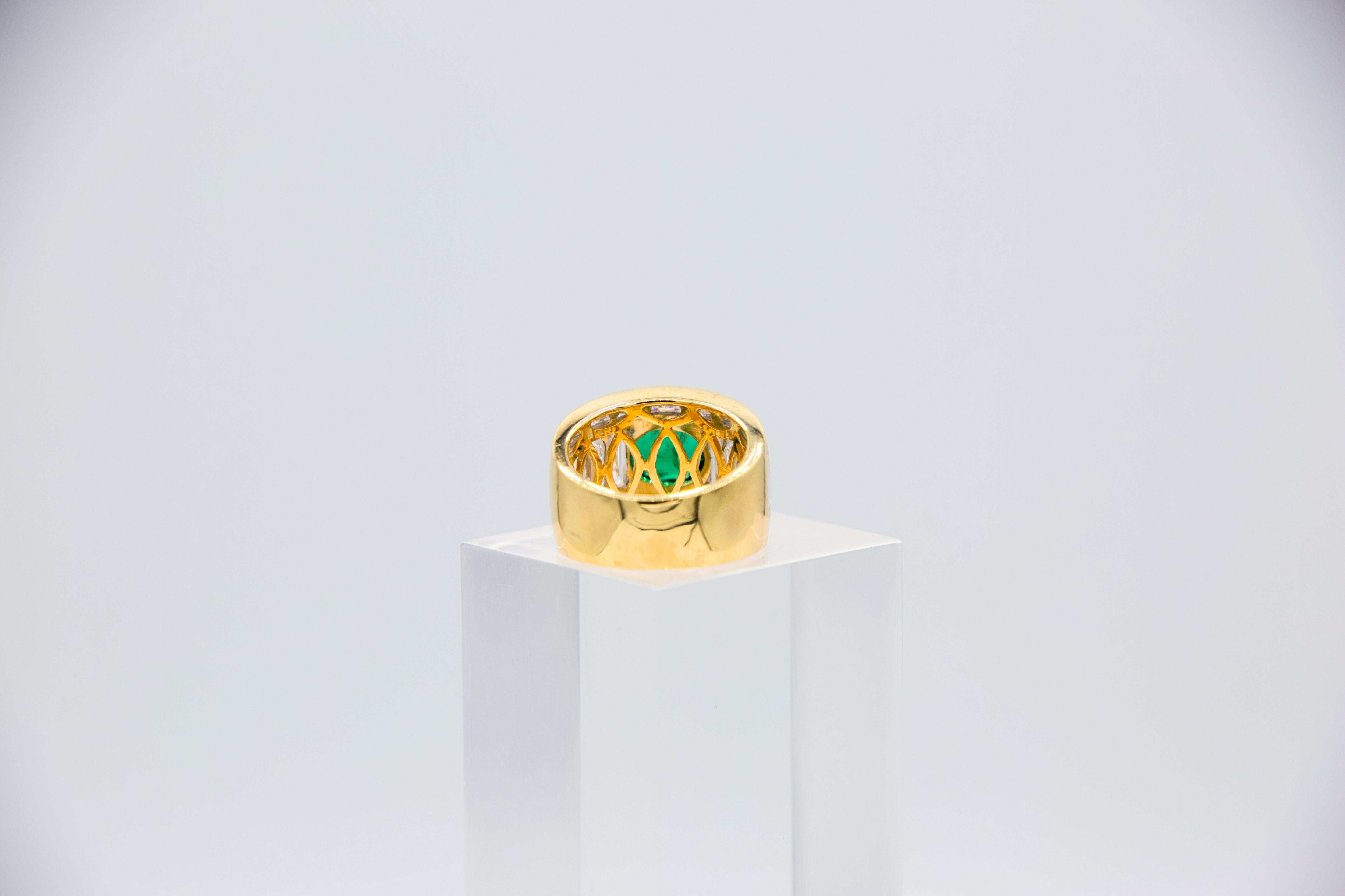 Diamante Sambia Emerald  anello in vendita 2