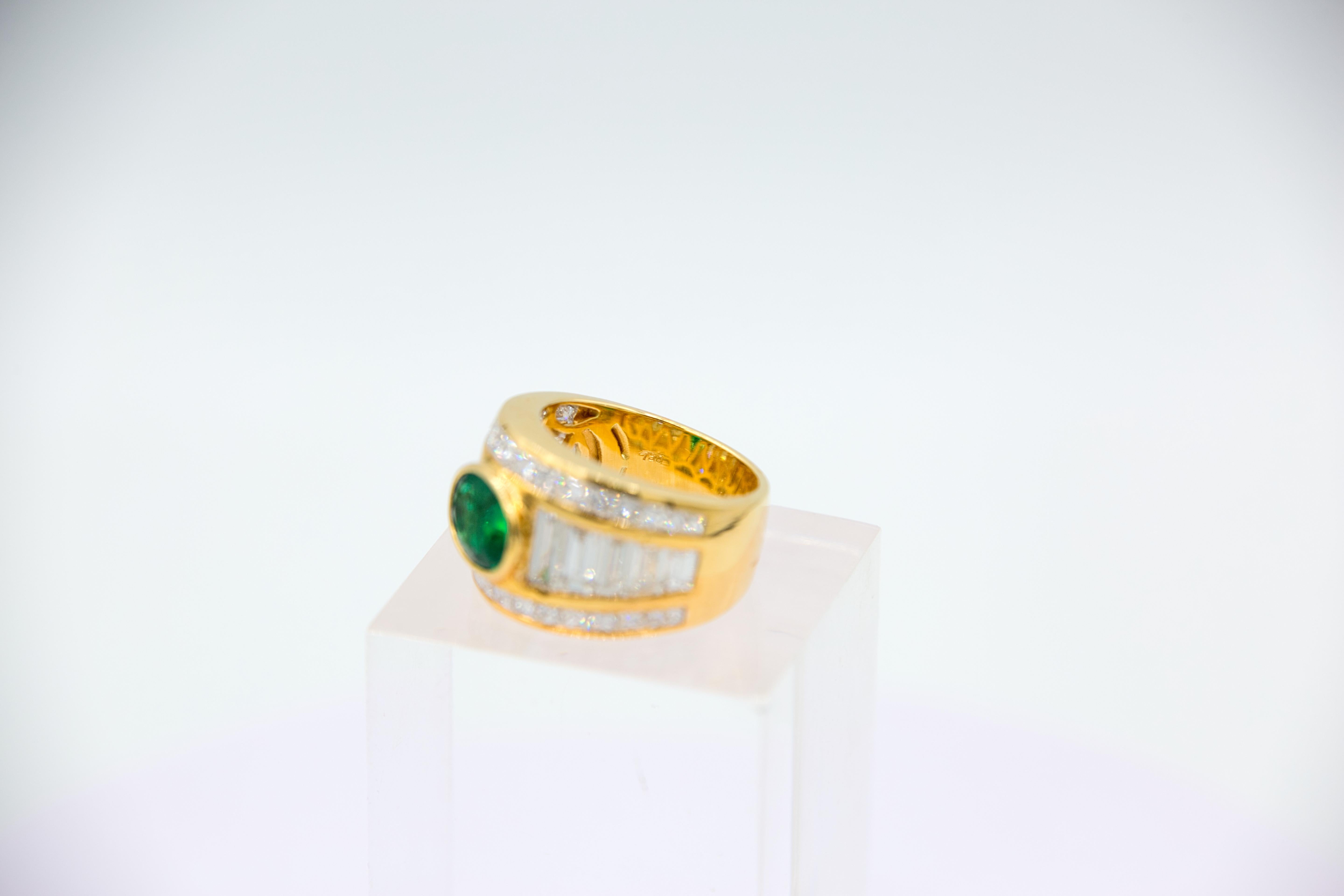 Diamante Sambia Emerald  anello in vendita 3