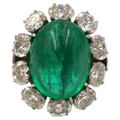 Retro Emerald Diamond Ring