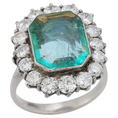 Anello con smeraldo e diamante