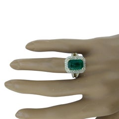 Emerald Diamond Ring In 14 Karat Yellow Gold
