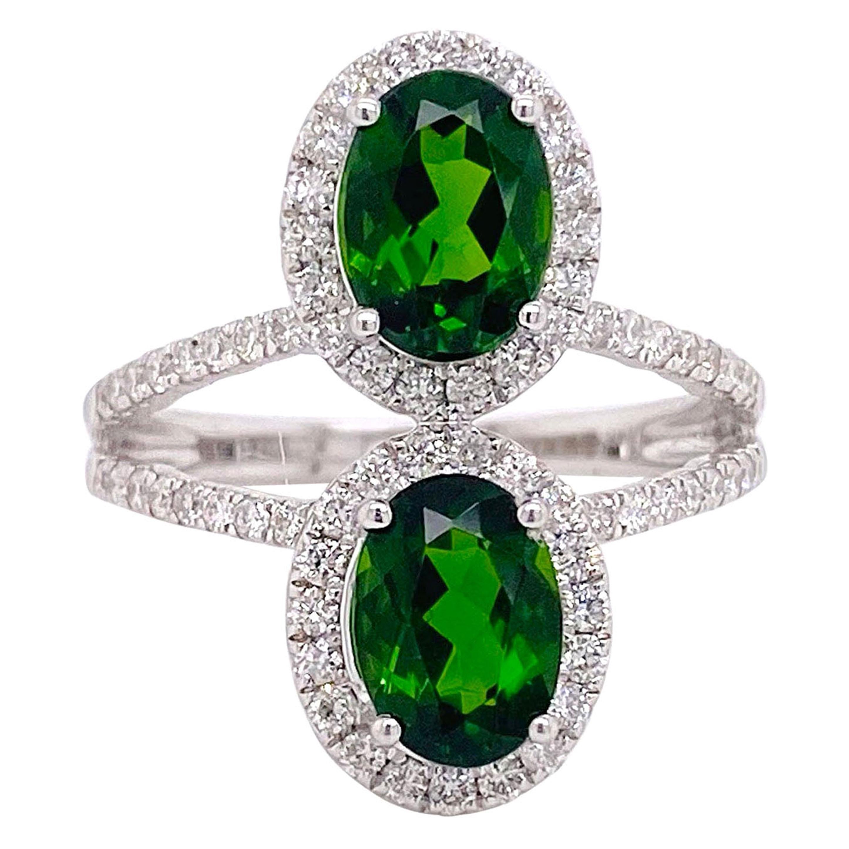 Emerald Diamond Ring, White Gold, 1.60 Ct Natural Emerald Ring 130 ...