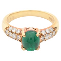 Smaragd-Diamant-Ring Gelbgold